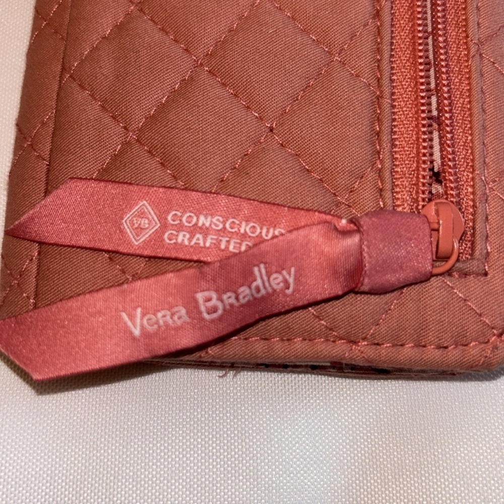 Vera Bradley Cotton Finley Wallet with RFID Protection, Terra Cotta Rose - Picture 4 of 11
